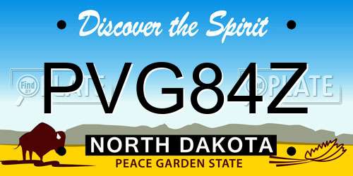 PVG84Z North Dakota License Plate