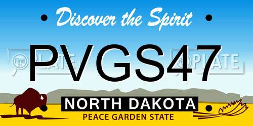 PVGS47 North Dakota License Plate