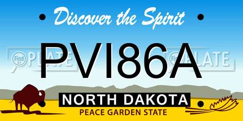 PVI86A North Dakota License Plate