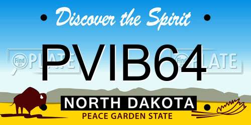 PVIB64 North Dakota License Plate