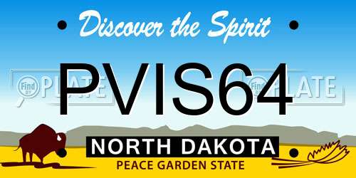 PVIS64 North Dakota License Plate