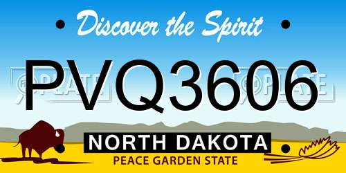 PVQ3606 North Dakota License Plate
