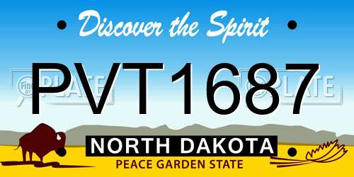 PVT1687 North Dakota License Plate