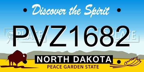 PVZ1682 North Dakota License Plate