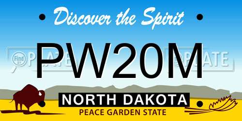 PW20M North Dakota License Plate
