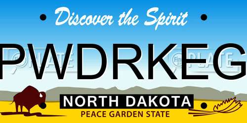 PWDRKEG North Dakota License Plate