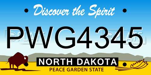 PWG4345 North Dakota License Plate