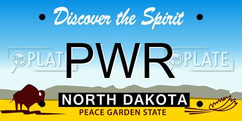 PWR North Dakota License Plate