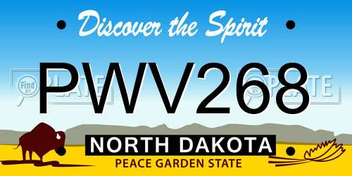 PWV268 North Dakota License Plate