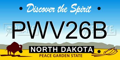 PWV26B North Dakota License Plate