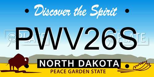 PWV26S North Dakota License Plate