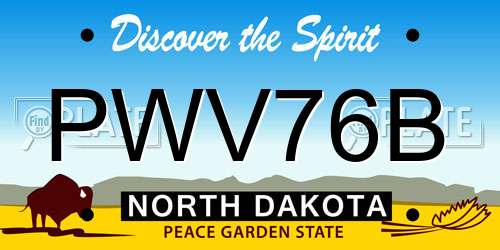 PWV76B North Dakota License Plate