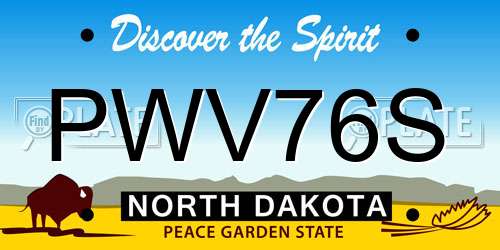 PWV76S North Dakota License Plate