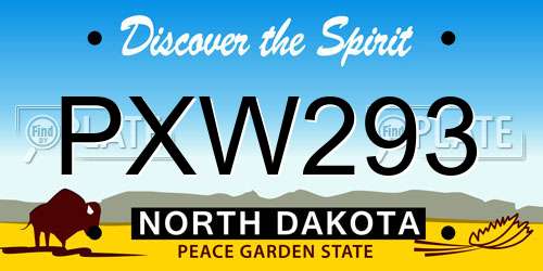 PXW293 North Dakota License Plate