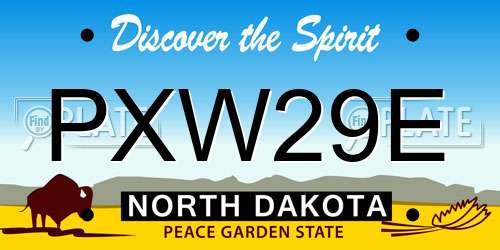 PXW29E North Dakota License Plate