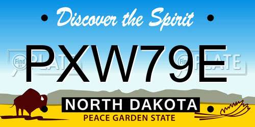 PXW79E North Dakota License Plate