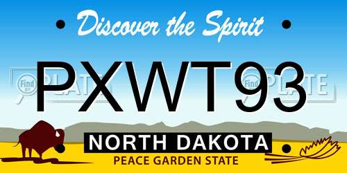 PXWT93 North Dakota License Plate