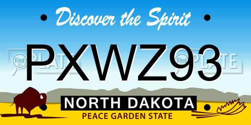 PXWZ93 North Dakota License Plate