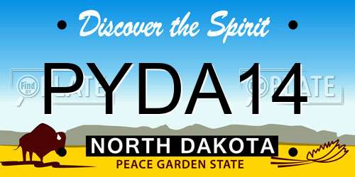 PYDA14 North Dakota License Plate