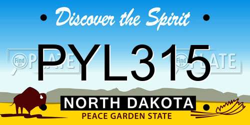 PYL315 North Dakota License Plate