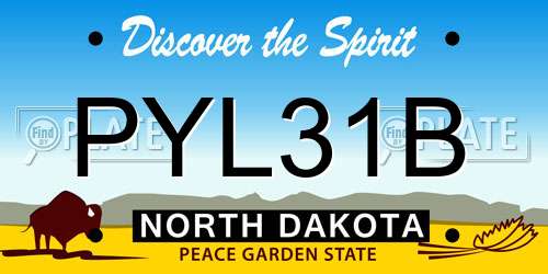 PYL31B North Dakota License Plate