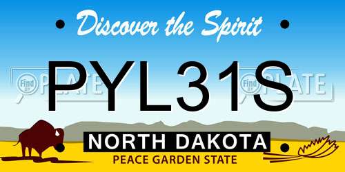 PYL31S North Dakota License Plate