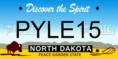 PYLE15 North Dakota License Plate