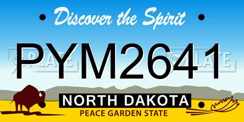 PYM2641 North Dakota License Plate