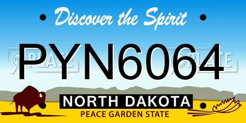 PYN6064 North Dakota License Plate