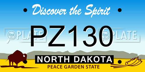 PZ130 North Dakota License Plate