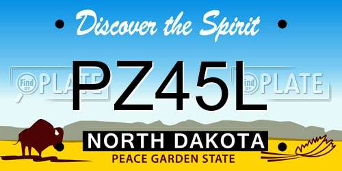 PZ45L North Dakota License Plate