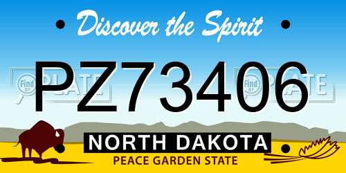 PZ73406 North Dakota License Plate