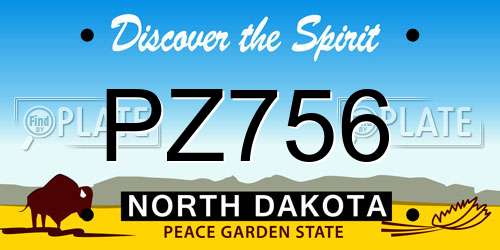 PZ756 North Dakota License Plate