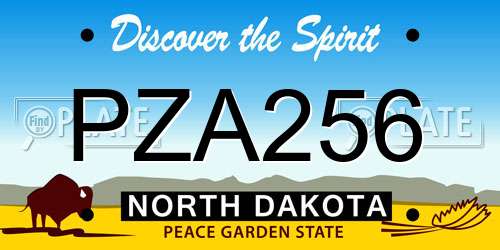 PZA256 North Dakota License Plate