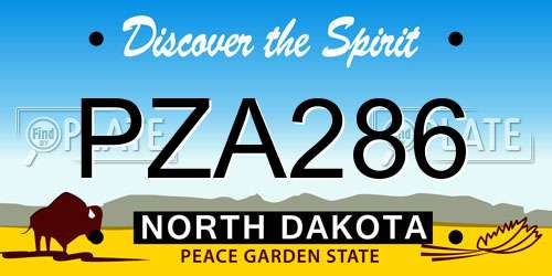 PZA286 North Dakota License Plate