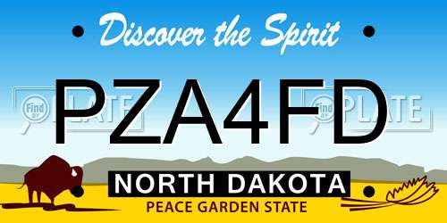 PZA4FD North Dakota License Plate