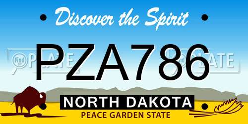PZA786 North Dakota License Plate