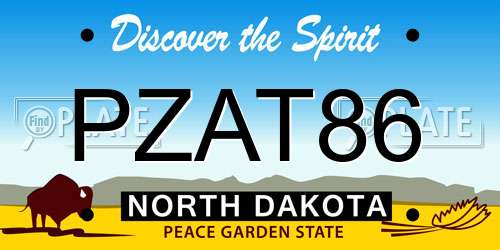 PZAT86 North Dakota License Plate