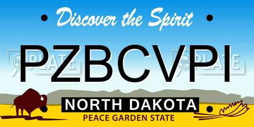 PZBCVPI North Dakota License Plate