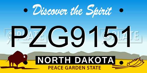 PZG9151 North Dakota License Plate