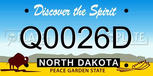 Q0026D North Dakota License Plate