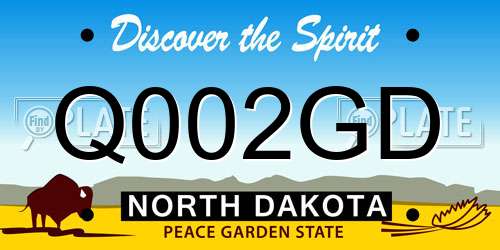 Q002GD North Dakota License Plate