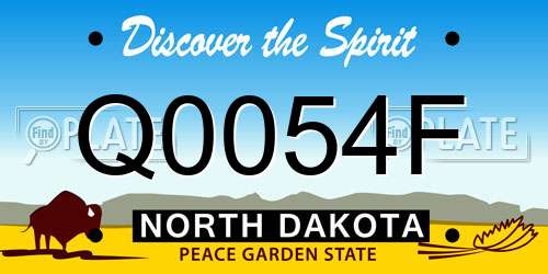Q0054F North Dakota License Plate