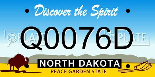 Q0076D North Dakota License Plate