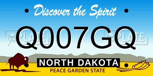 Q007GQ North Dakota License Plate