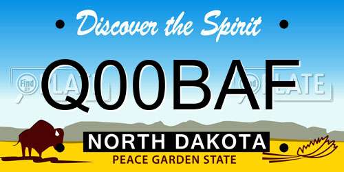 Q00BAF North Dakota License Plate