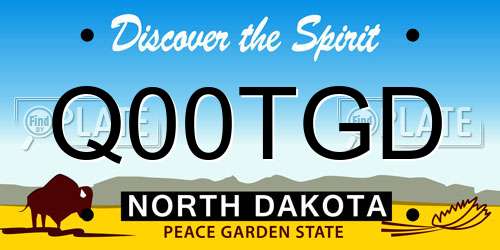 Q00TGD North Dakota License Plate