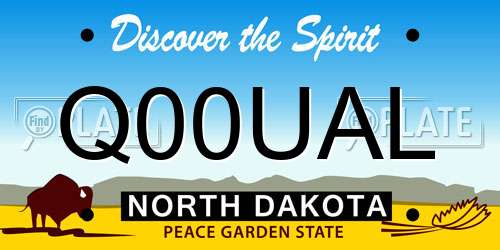 Q00UAL North Dakota License Plate
