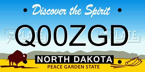 Q00ZGD North Dakota License Plate