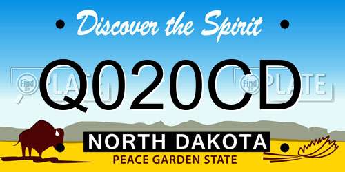 Q020CD North Dakota License Plate